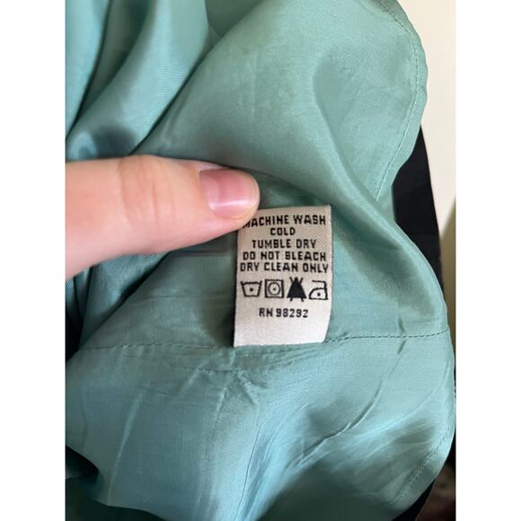 Tibi Madame Butterfly V-Strap 100% Cotton Mini Dress Fans Flowers Aqua Y2K | 10 - Picture 4 of 6